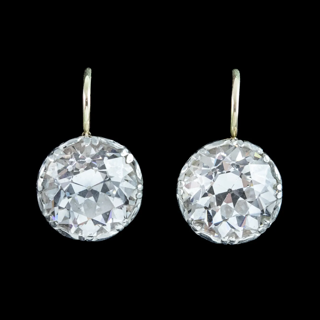 Georgian Style Paste Solitaire Earrings Silver 18ct Gold