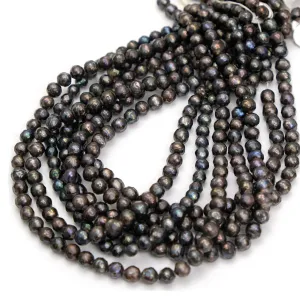 Gothic Purple Fresh Water Pearl Faceted  6-7mm Strand #25