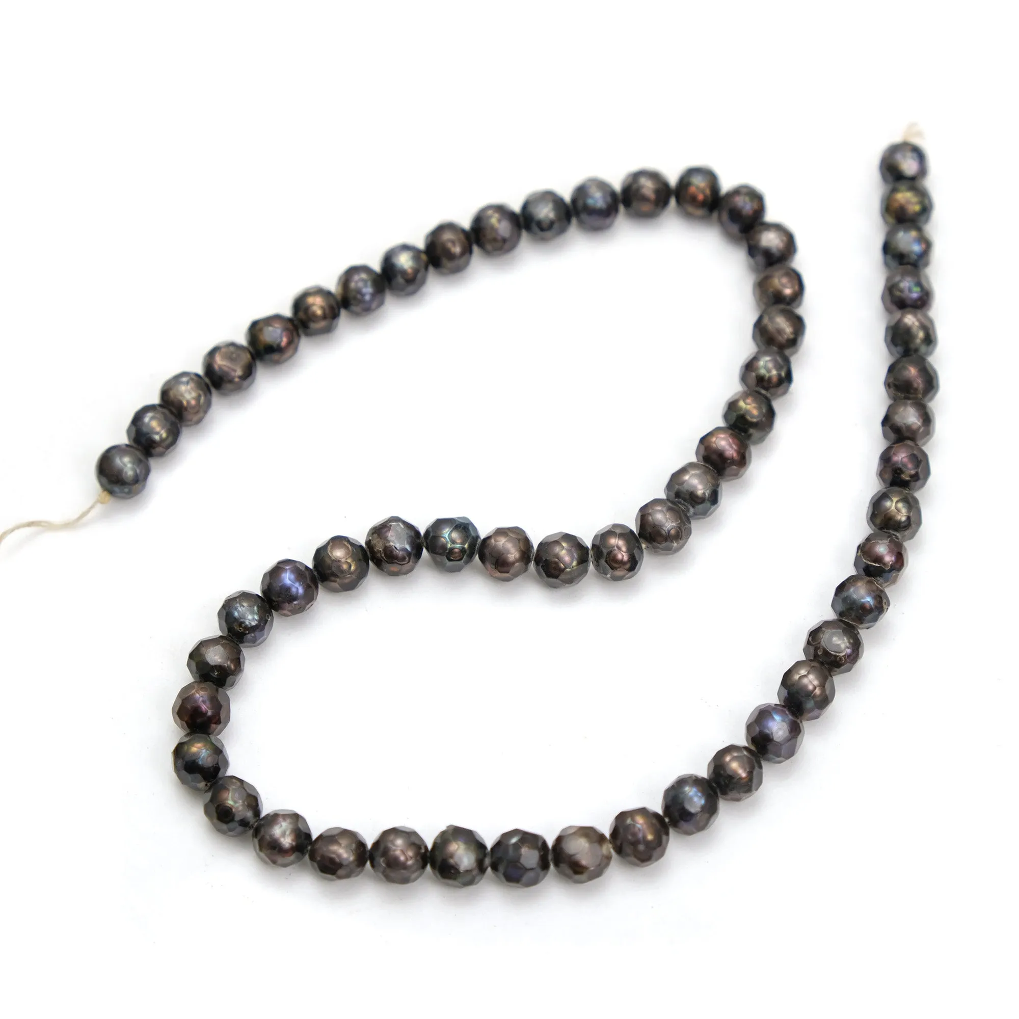 Gothic Purple Fresh Water Pearl Faceted  6-7mm Strand #25