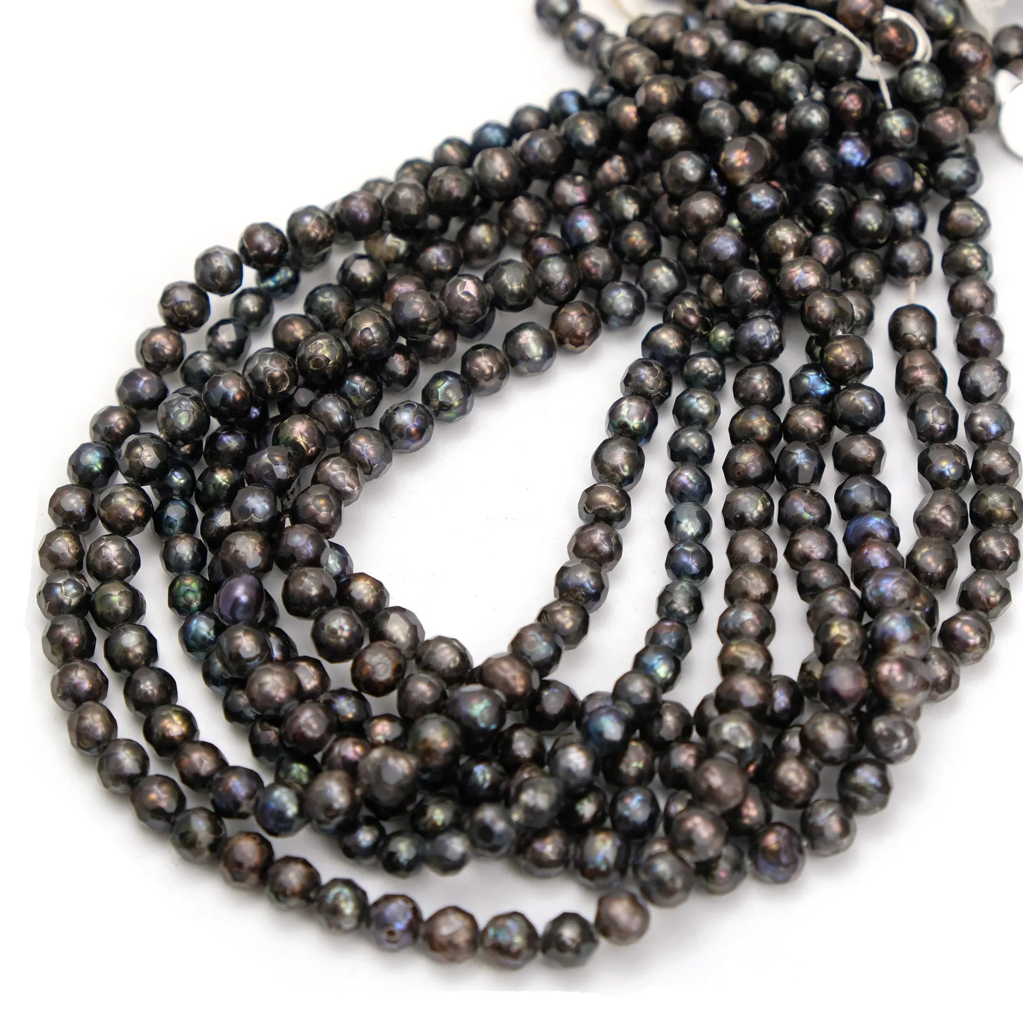 Gothic Purple Fresh Water Pearl Faceted  6-7mm Strand #25