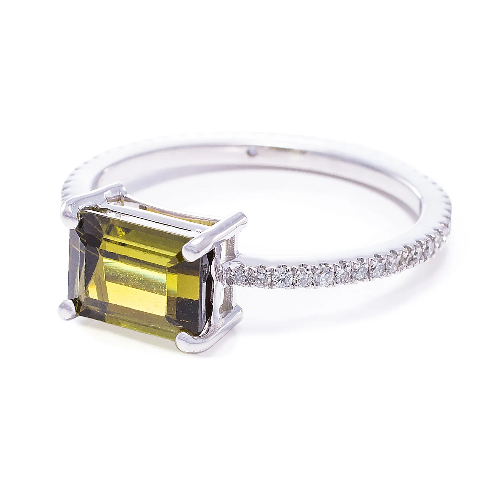 Green Tourmaline Pinky Ring