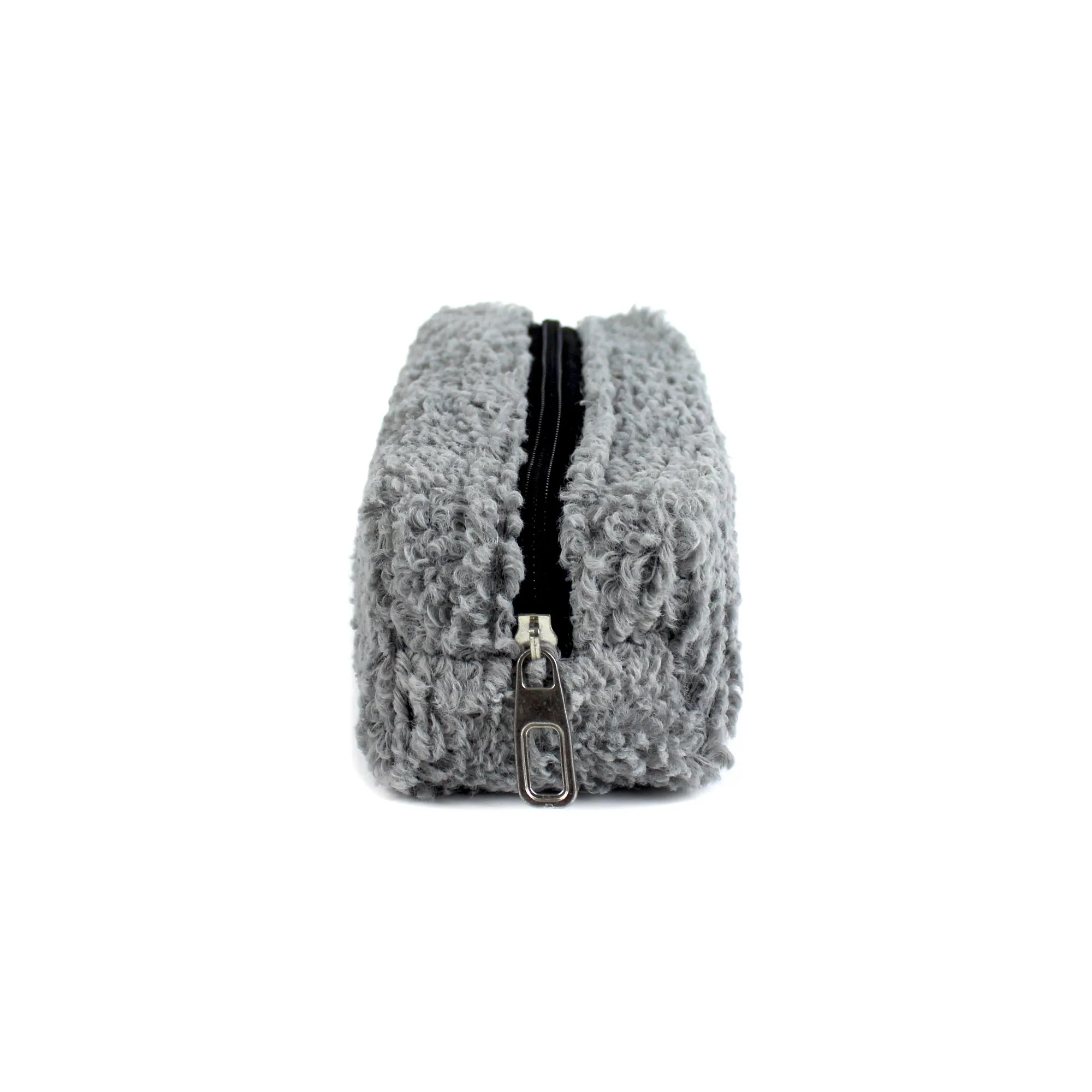 Grey Plush School Pencil Case Personalization