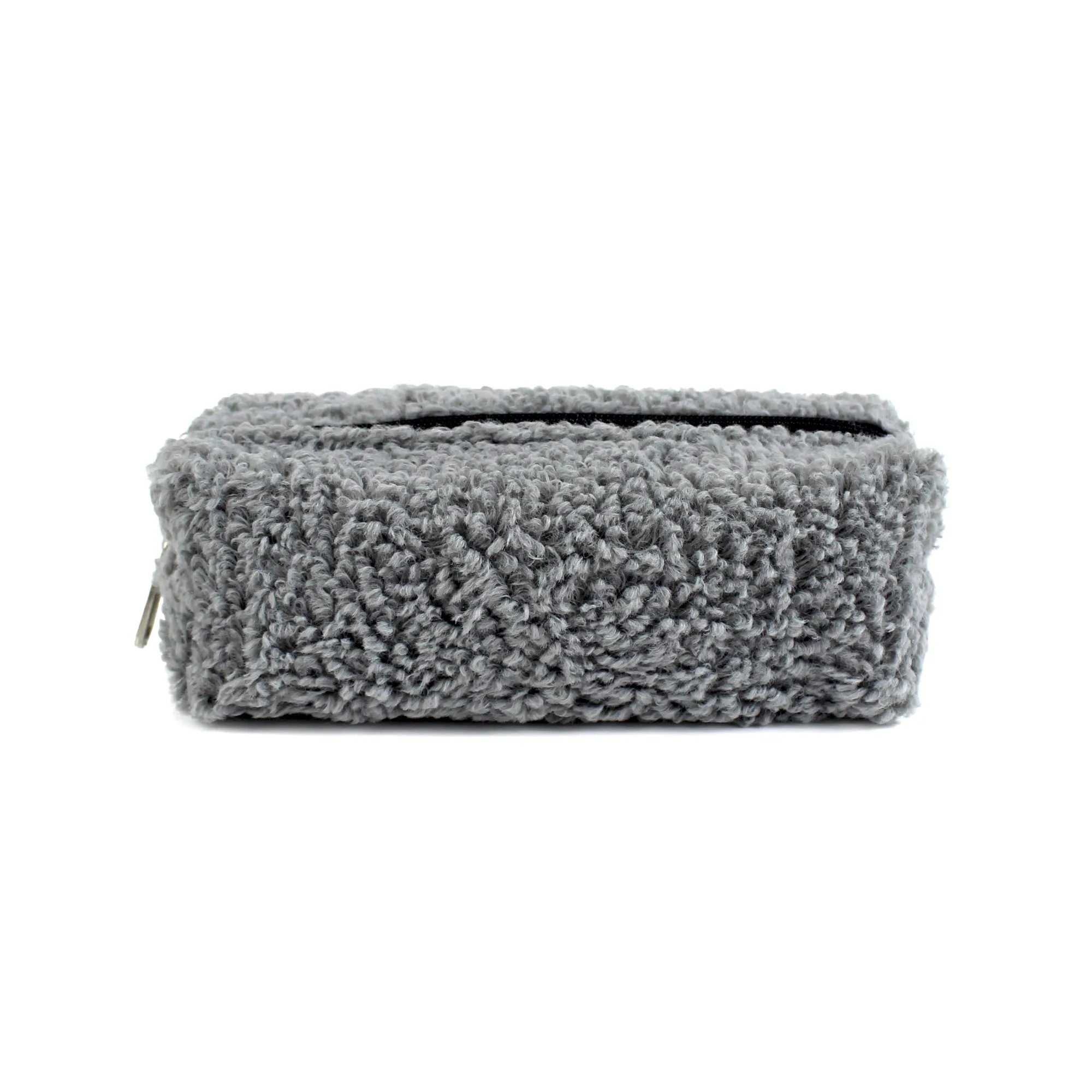 Grey Plush School Pencil Case Personalization