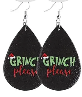 Grinch Leather earrings