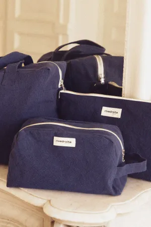 Hermel the toiletry bag - Recycled cotton Midnight Blue
