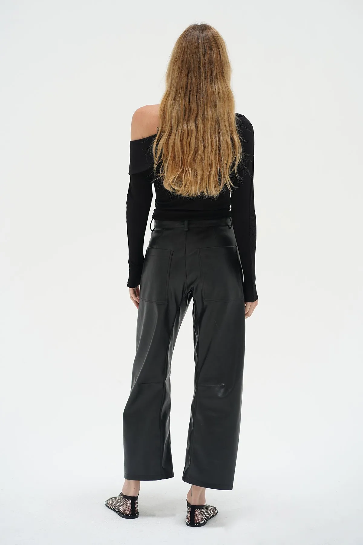 Horseshoe Bend Faux Leather Pant - Black