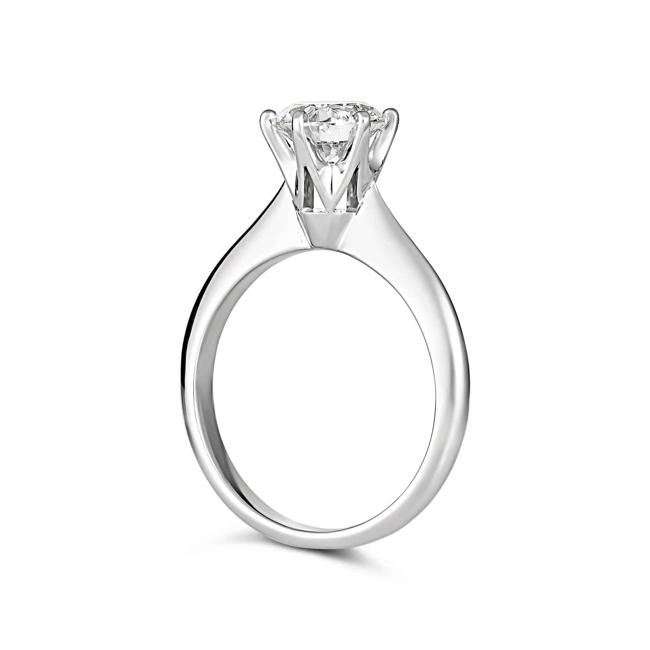 Hot Rocks® Monroe Round Brilliant Cut Diamond Engagement Ring | 18K White Gold