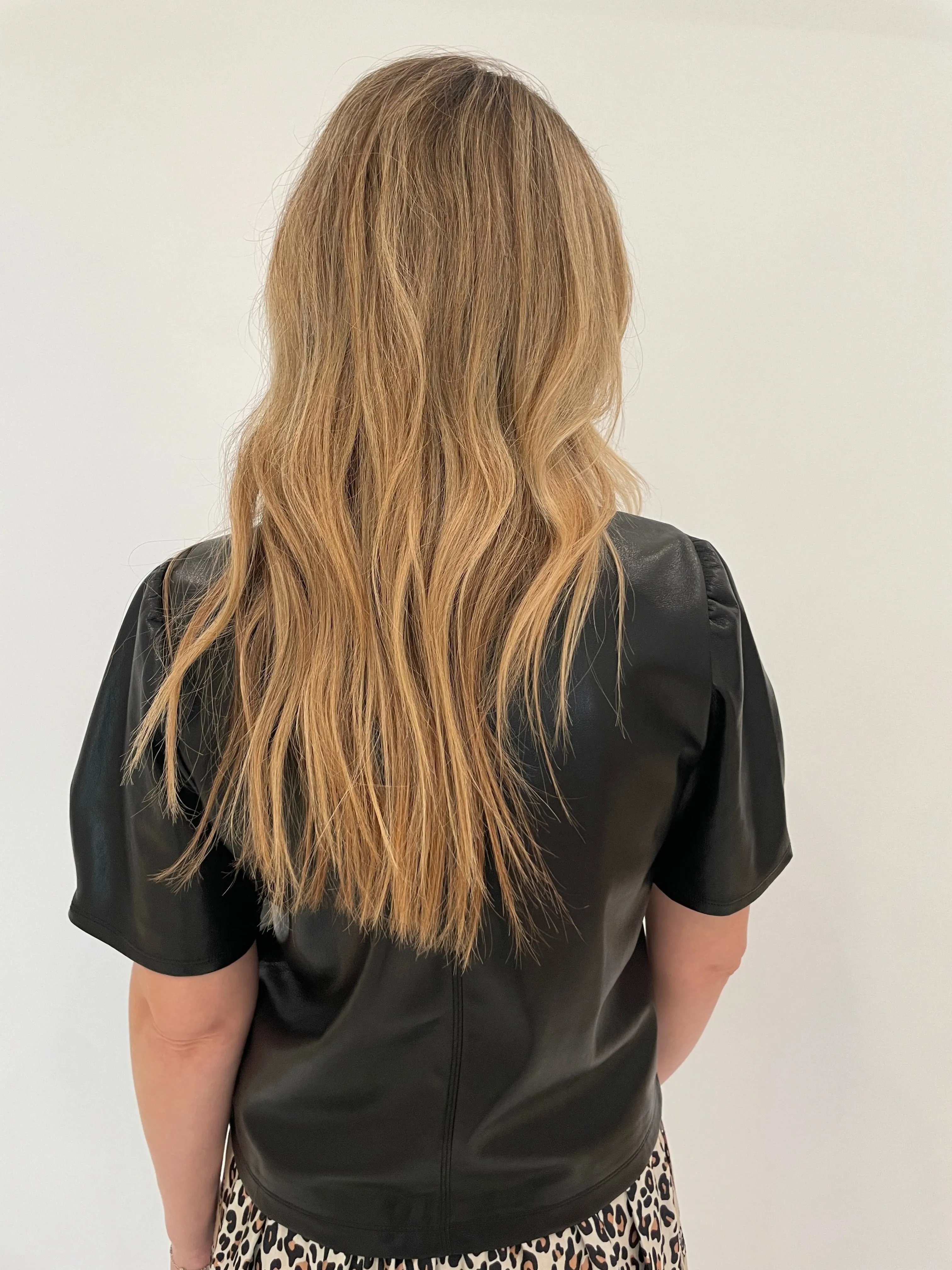 Houston Zip-Up Faux Leather Top - Black