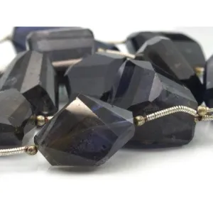 Iolite Faceted Chunks Bead Strand