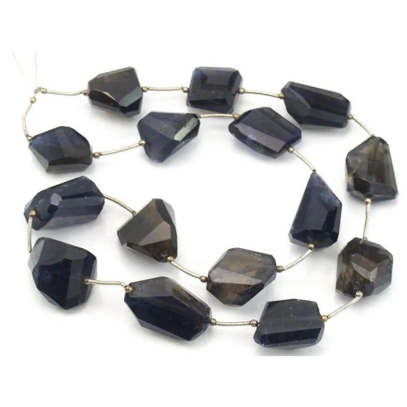 Iolite Faceted Chunks Bead Strand