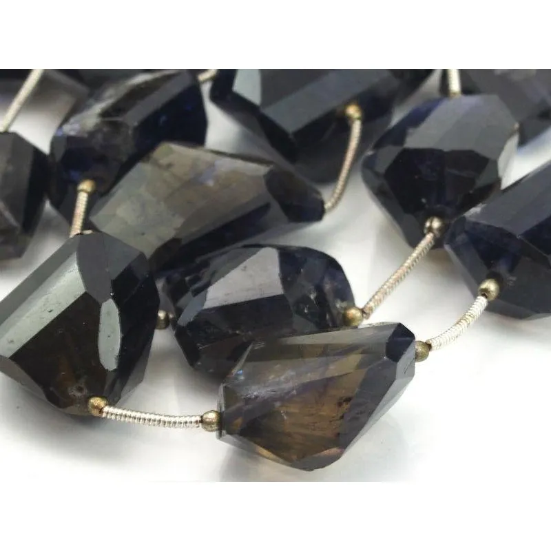 Iolite Faceted Chunks Bead Strand