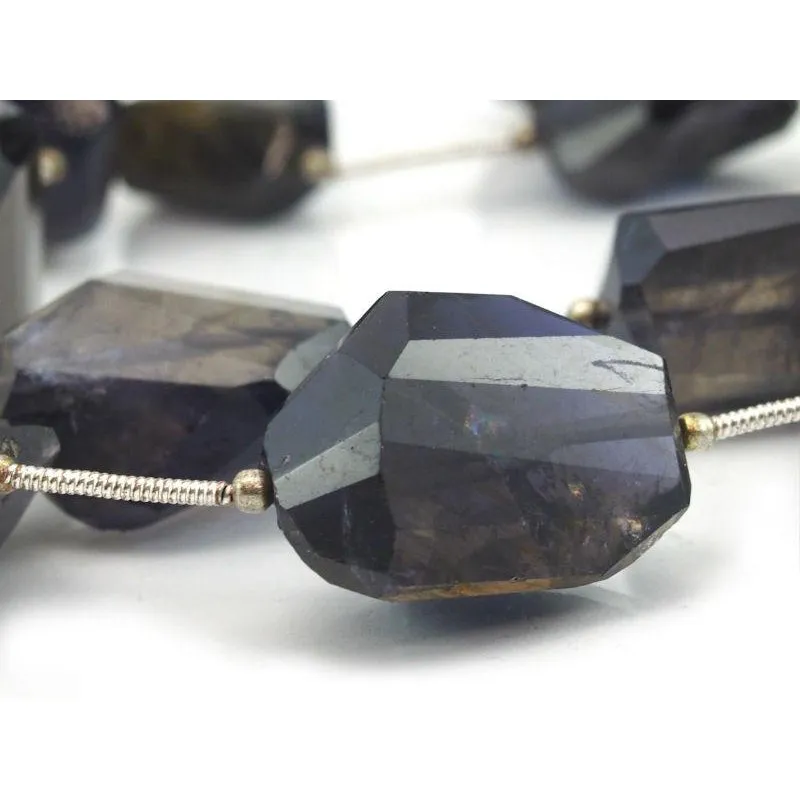 Iolite Faceted Chunks Bead Strand