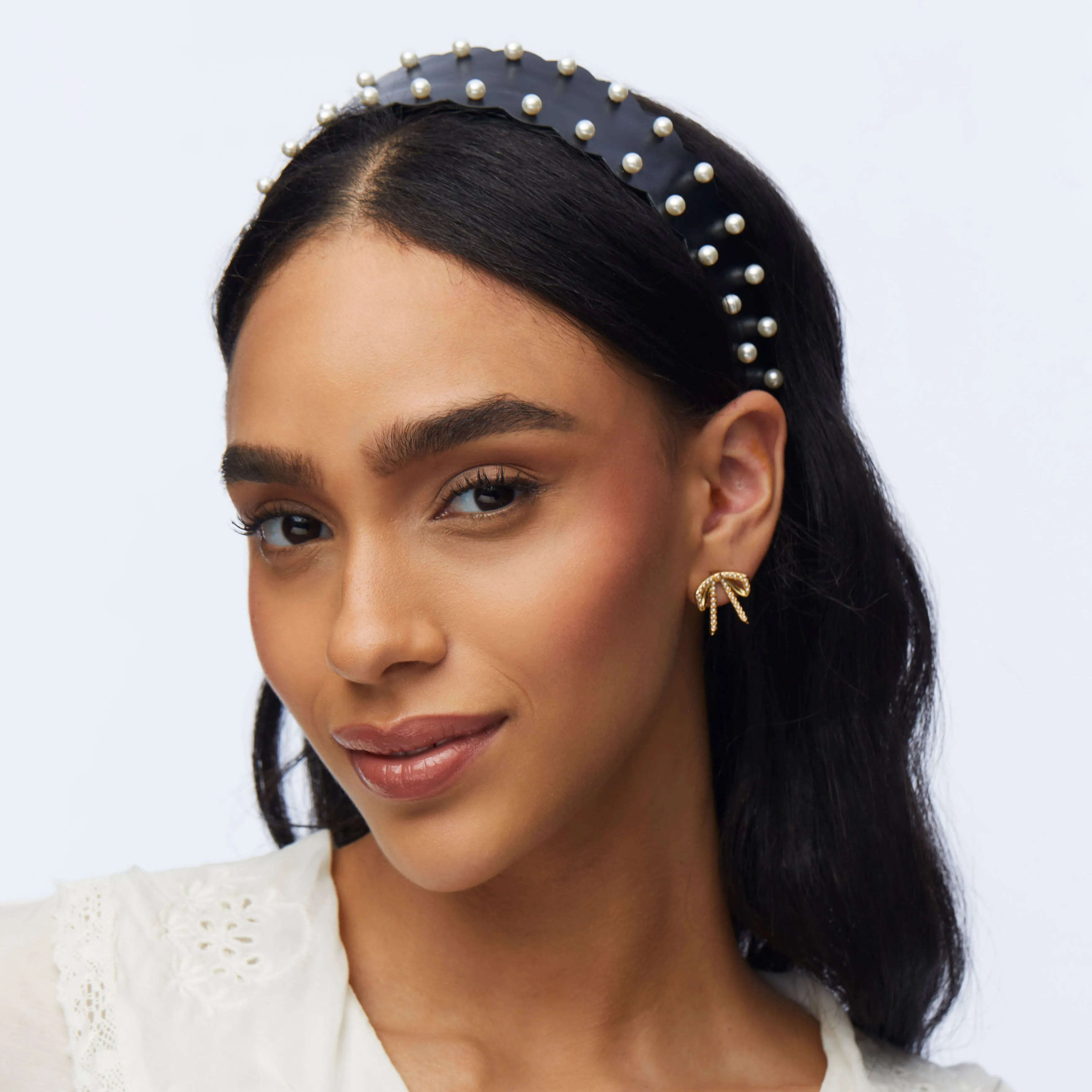 JET FAUX LEATHER WAVY BESSETTE HEADBAND