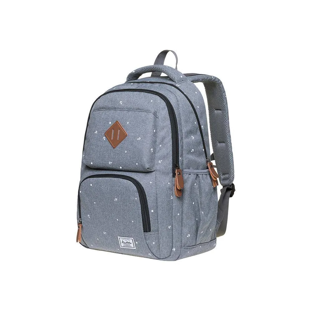 KAUKKO Backpack for School, K8008-1 ( Grey / 18.9L )