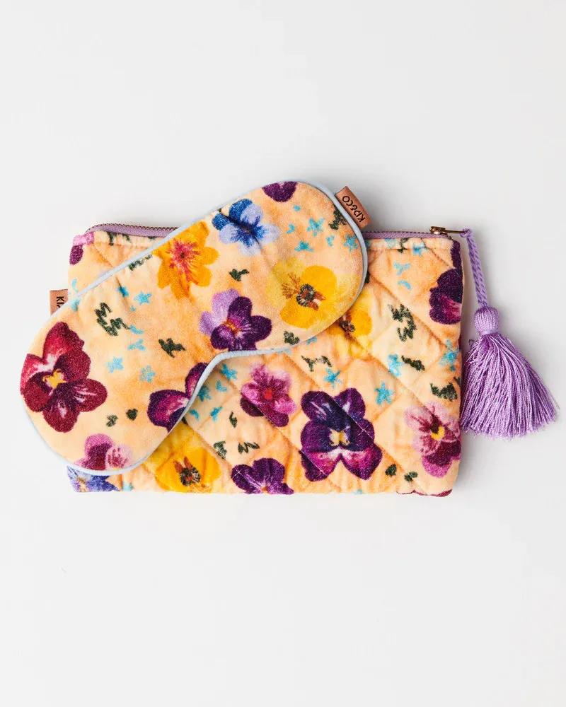 Kip & Co Velvet Cosmetic Purse - Pansy