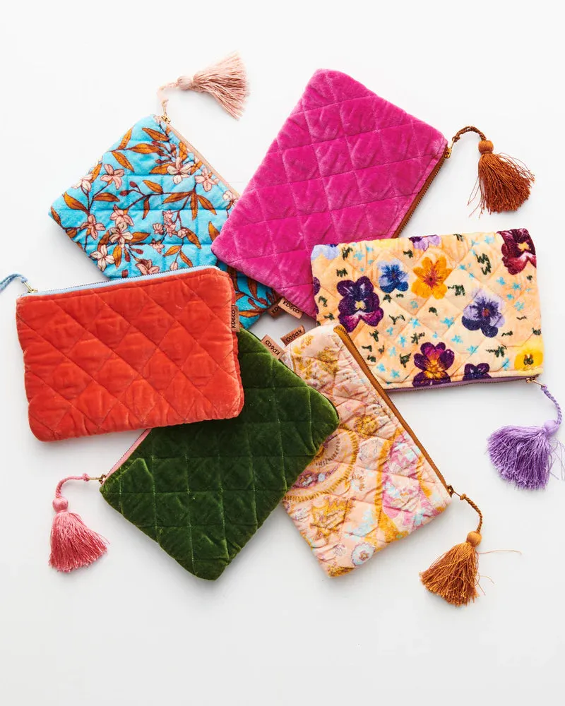Kip & Co Velvet Cosmetic Purse - Pansy