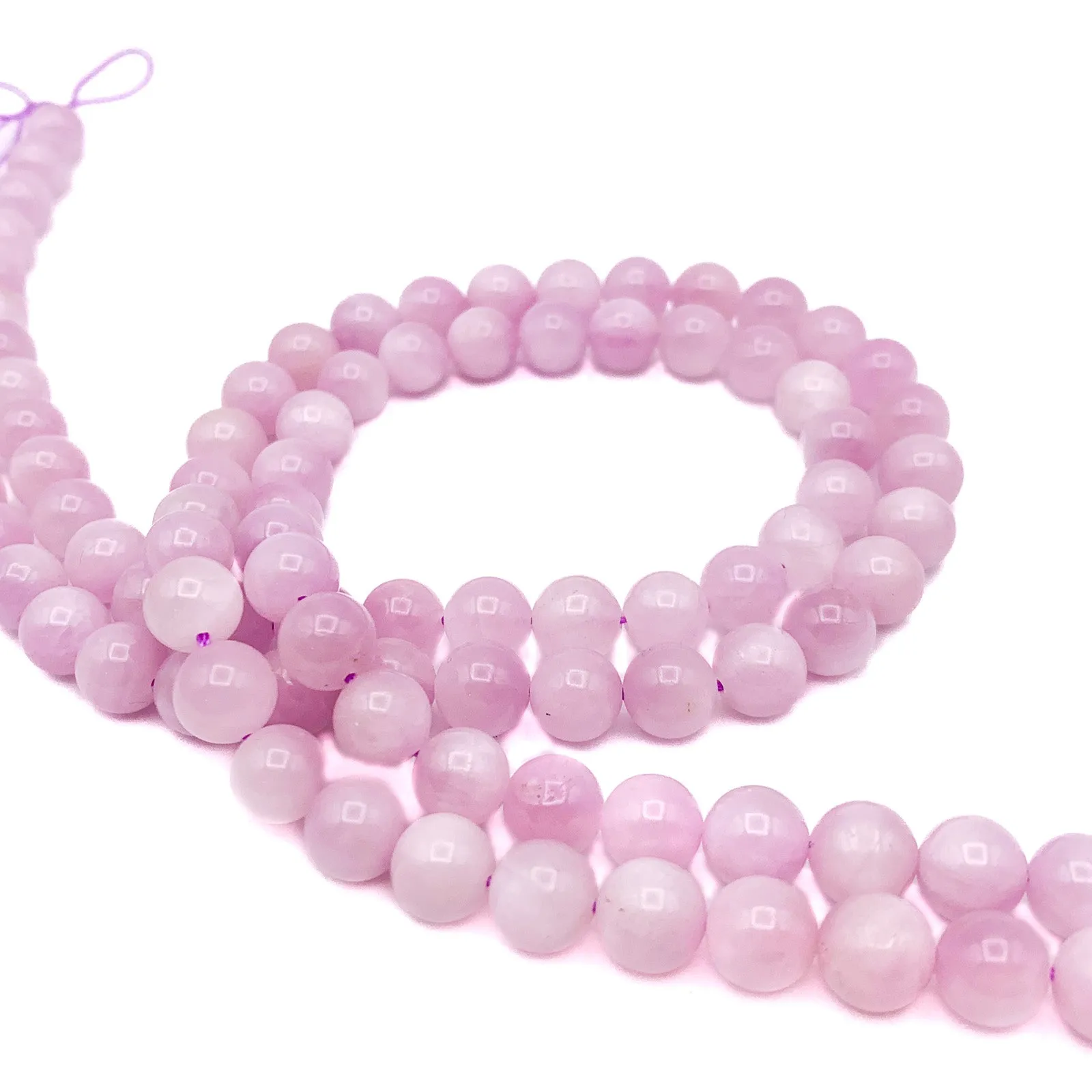 Kunzite 7.5mm AAA Smooth Rounds Bead Strand