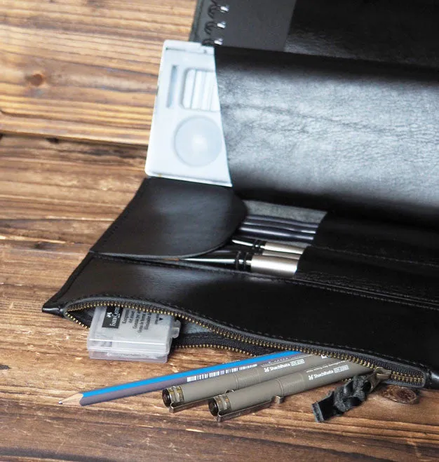 Leather A5 Sketchbook Cover #Black