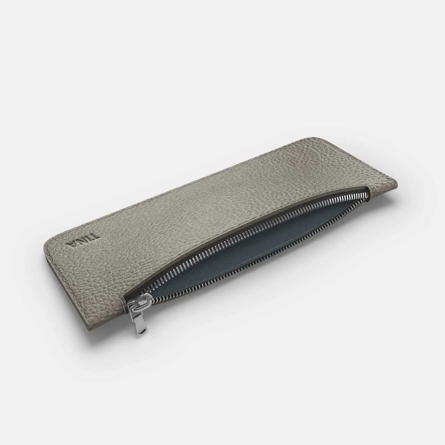 Leather Pencil Case - Grey and Grey