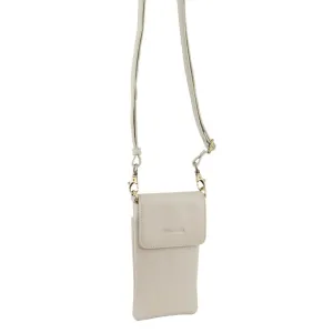 Leather Phone Cross Body Bag - Bone
