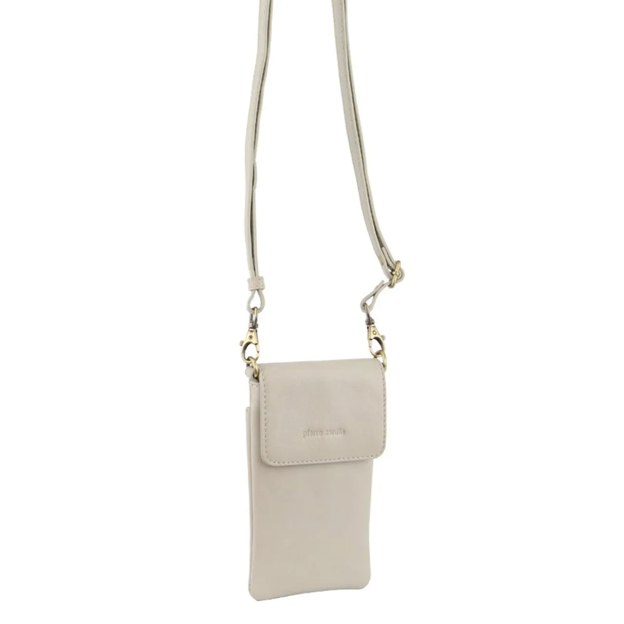 Leather Phone Cross Body Bag - Bone