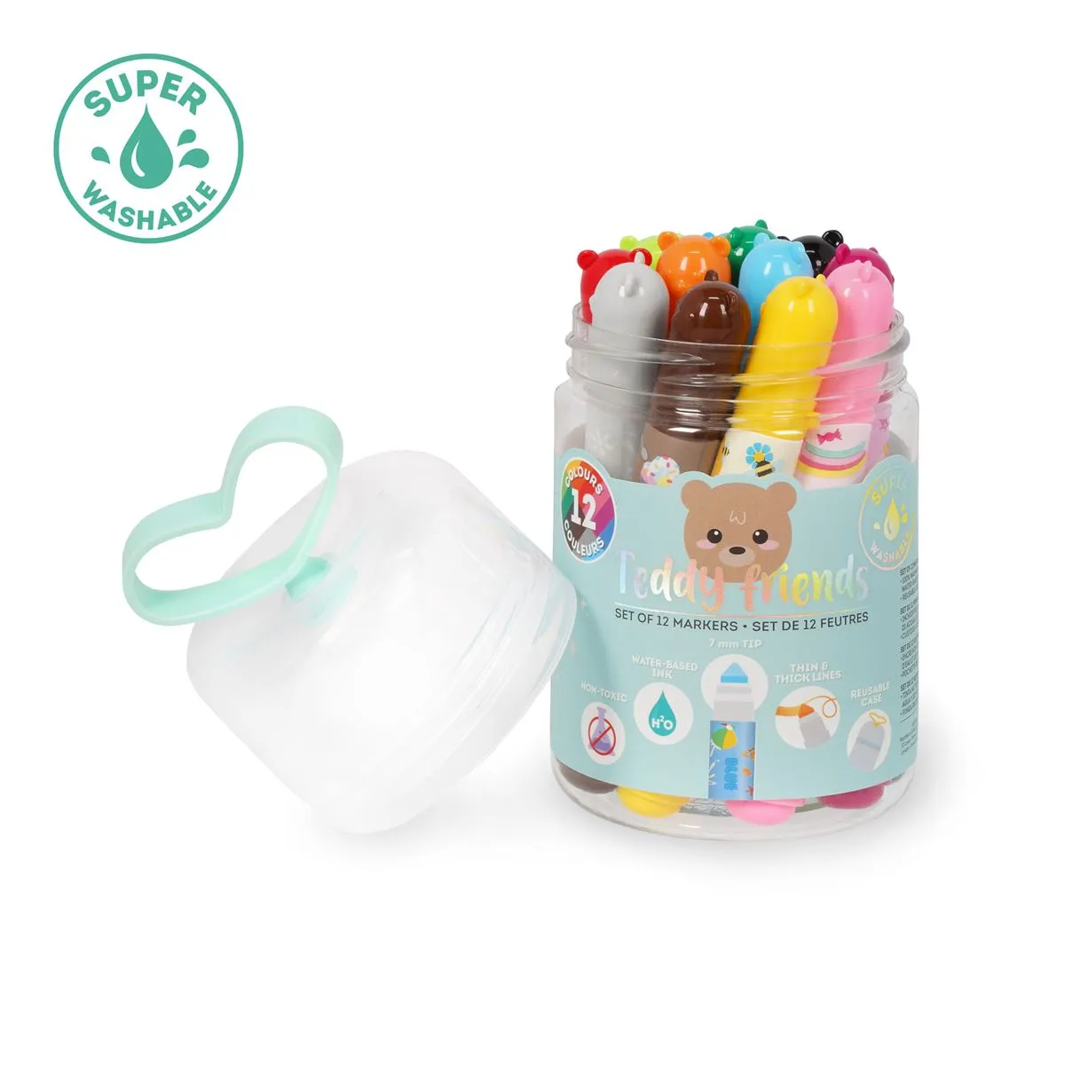 Legami Teddy Friends Markers - Set of 12