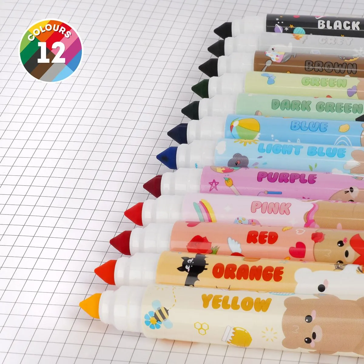 Legami Teddy Friends Markers - Set of 12