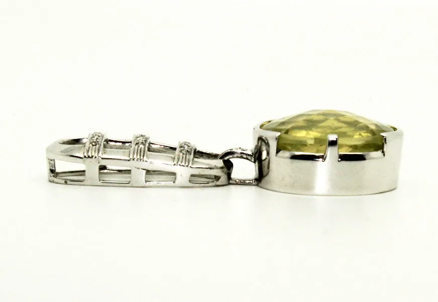 Lemon Topaz And Diamond Pendant