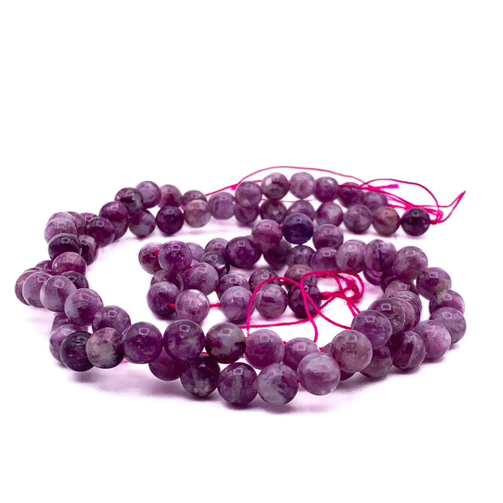 Lepidolite AAA 8mm Smooth Round Bead Strand