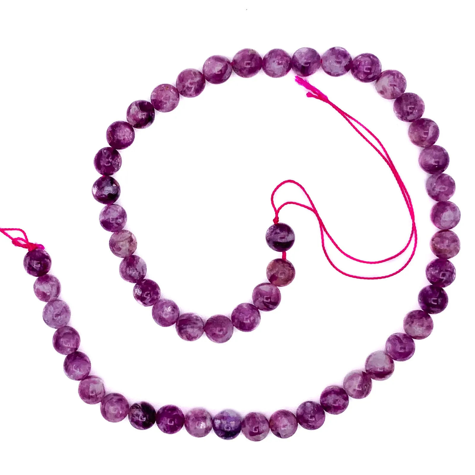 Lepidolite AAA 8mm Smooth Round Bead Strand