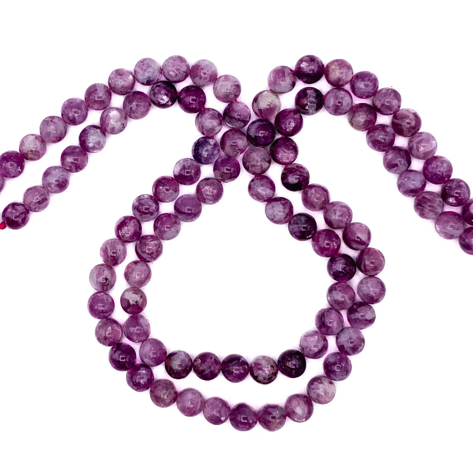 Lepidolite AAA 8mm Smooth Round Bead Strand