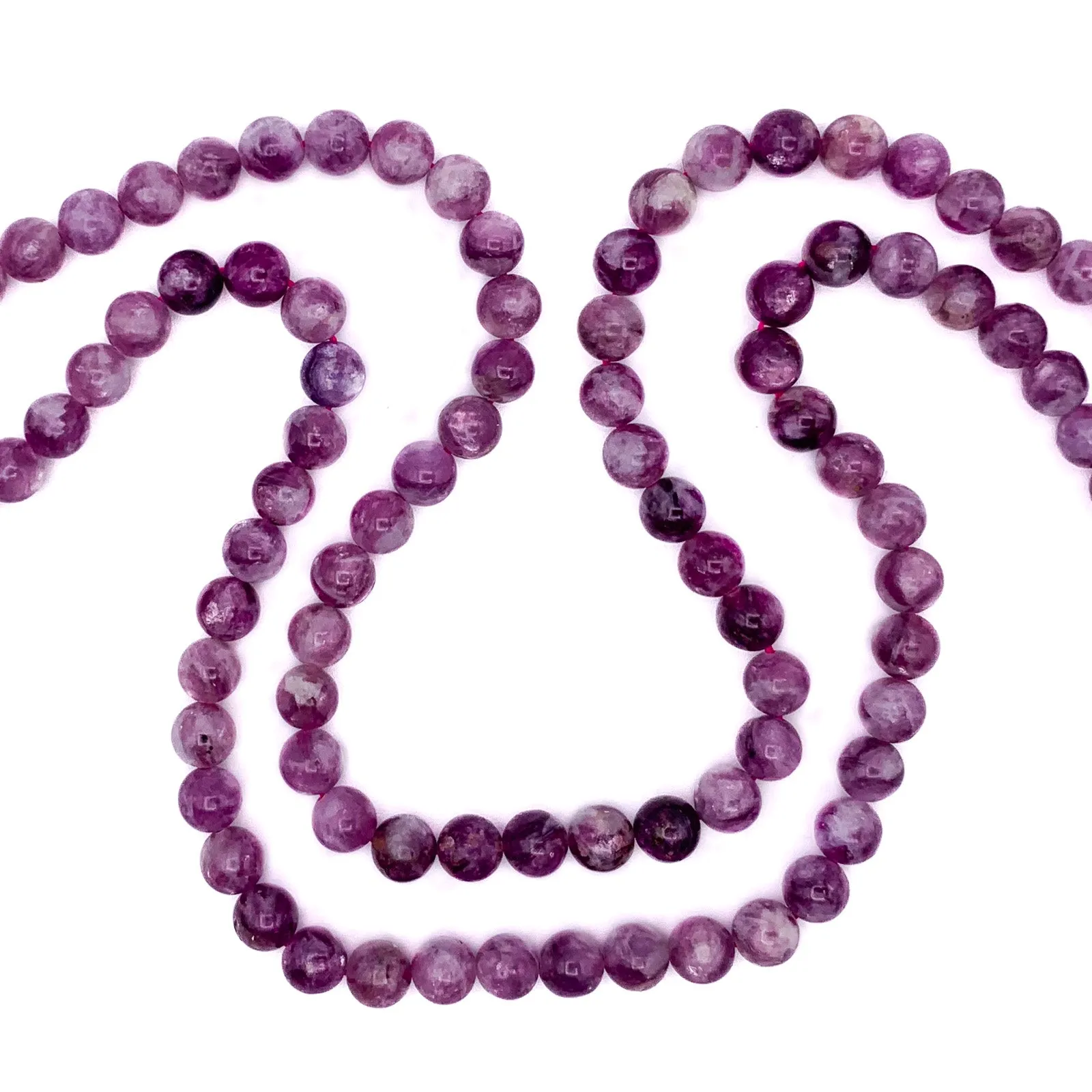 Lepidolite AAA 8mm Smooth Round Bead Strand