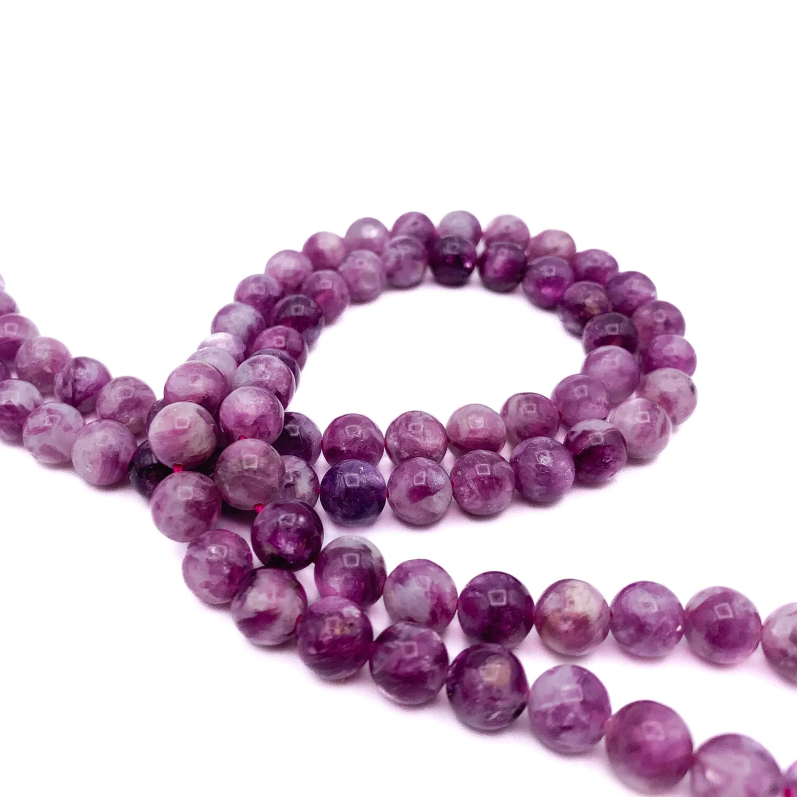 Lepidolite AAA 8mm Smooth Round Bead Strand