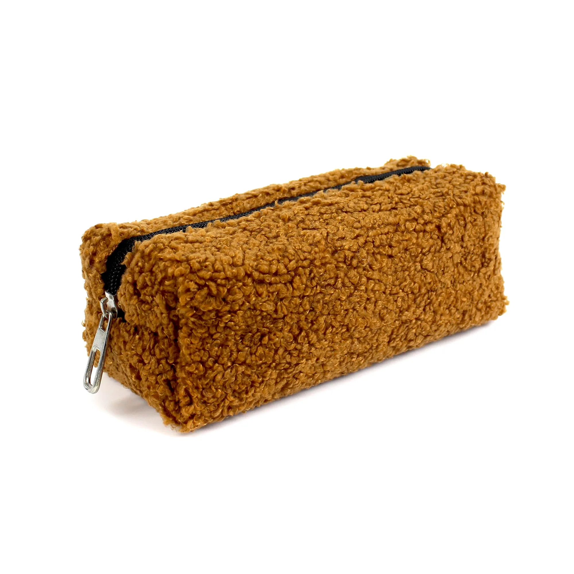 Light Brown Plush School Pencil Case Personalization