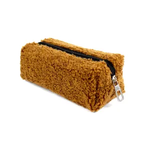 Light Brown Plush School Pencil Case Personalization