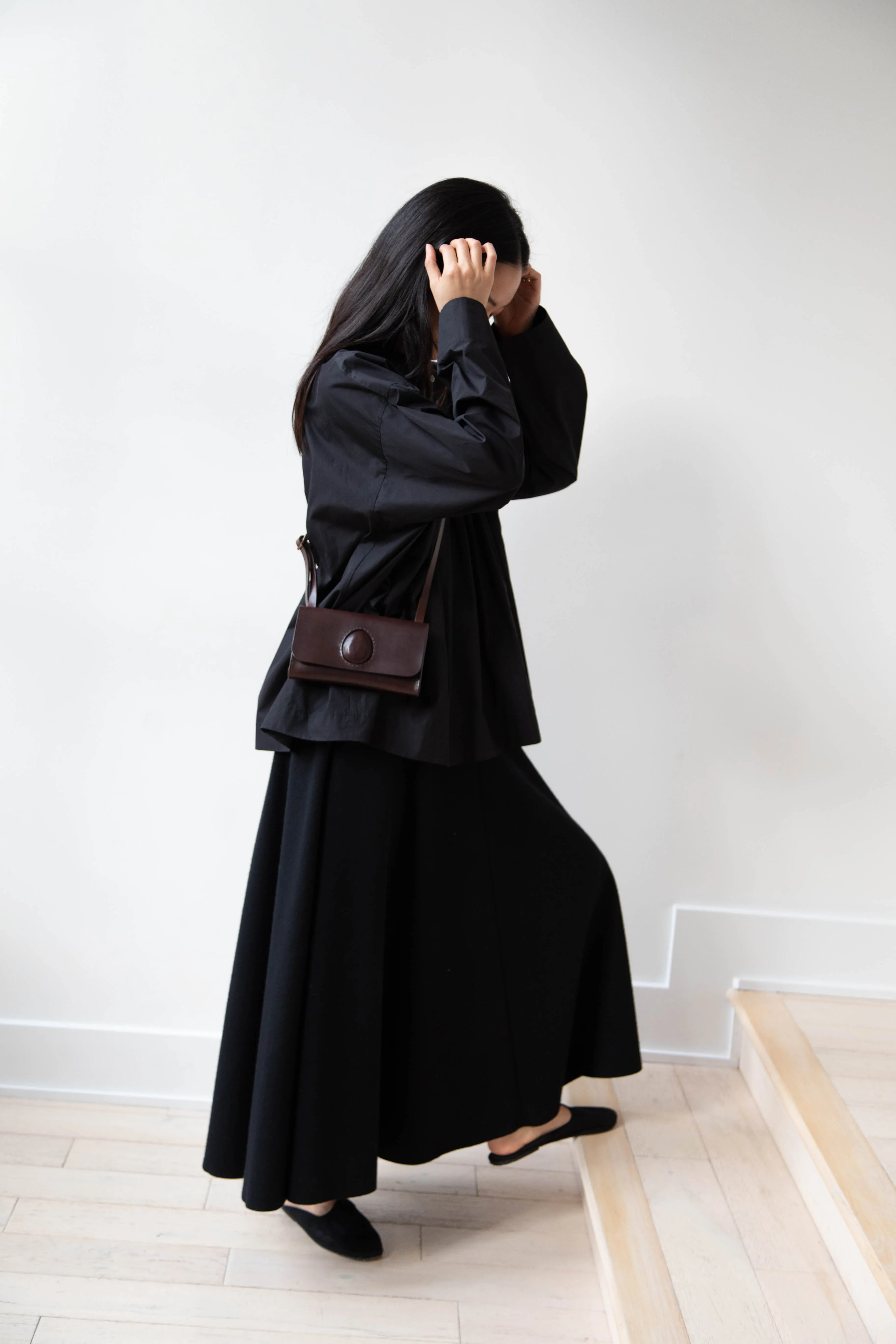 Melete | Enso Mini Shoulder Bag in Dark Brown