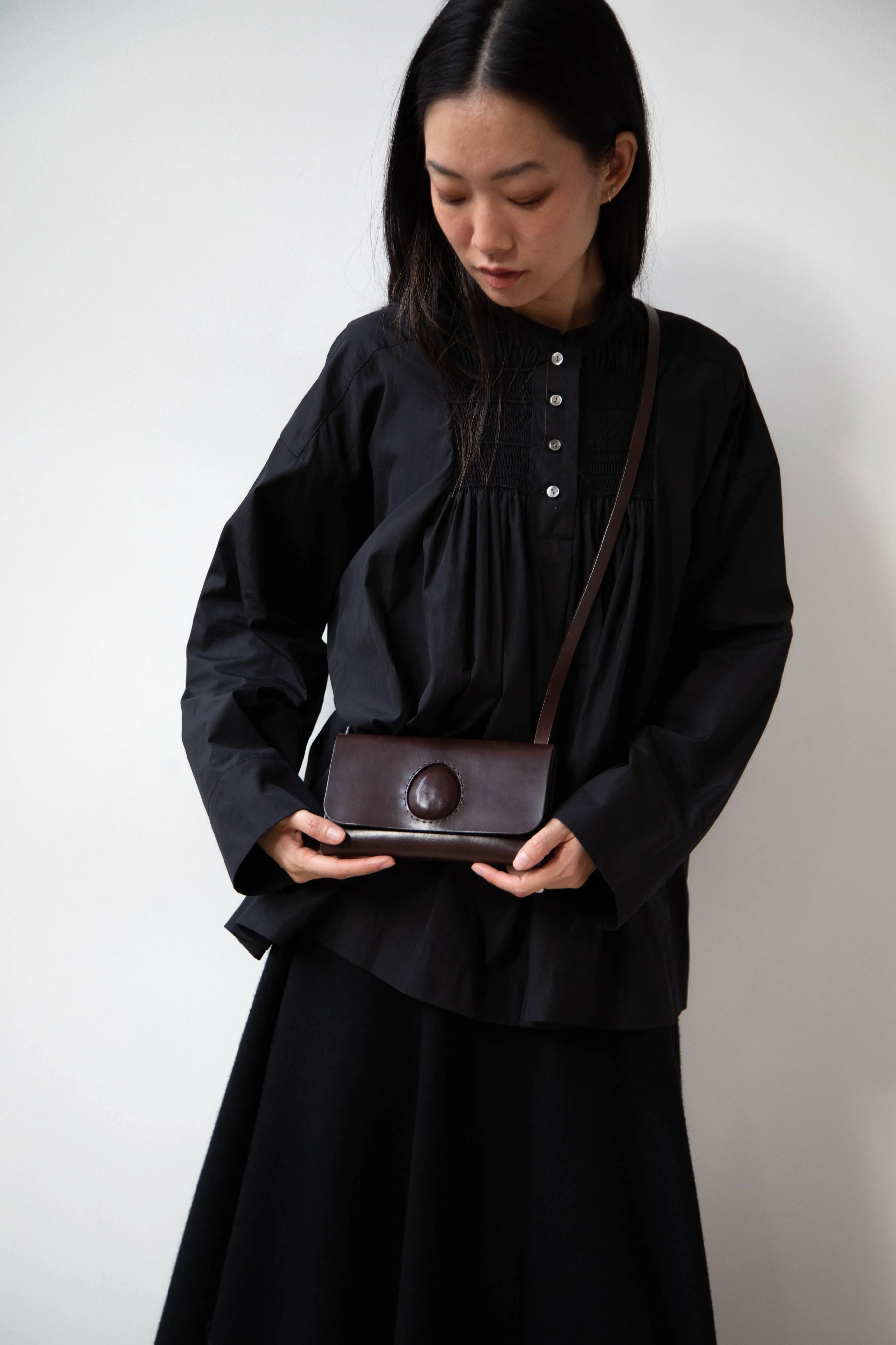 Melete | Enso Mini Shoulder Bag in Dark Brown