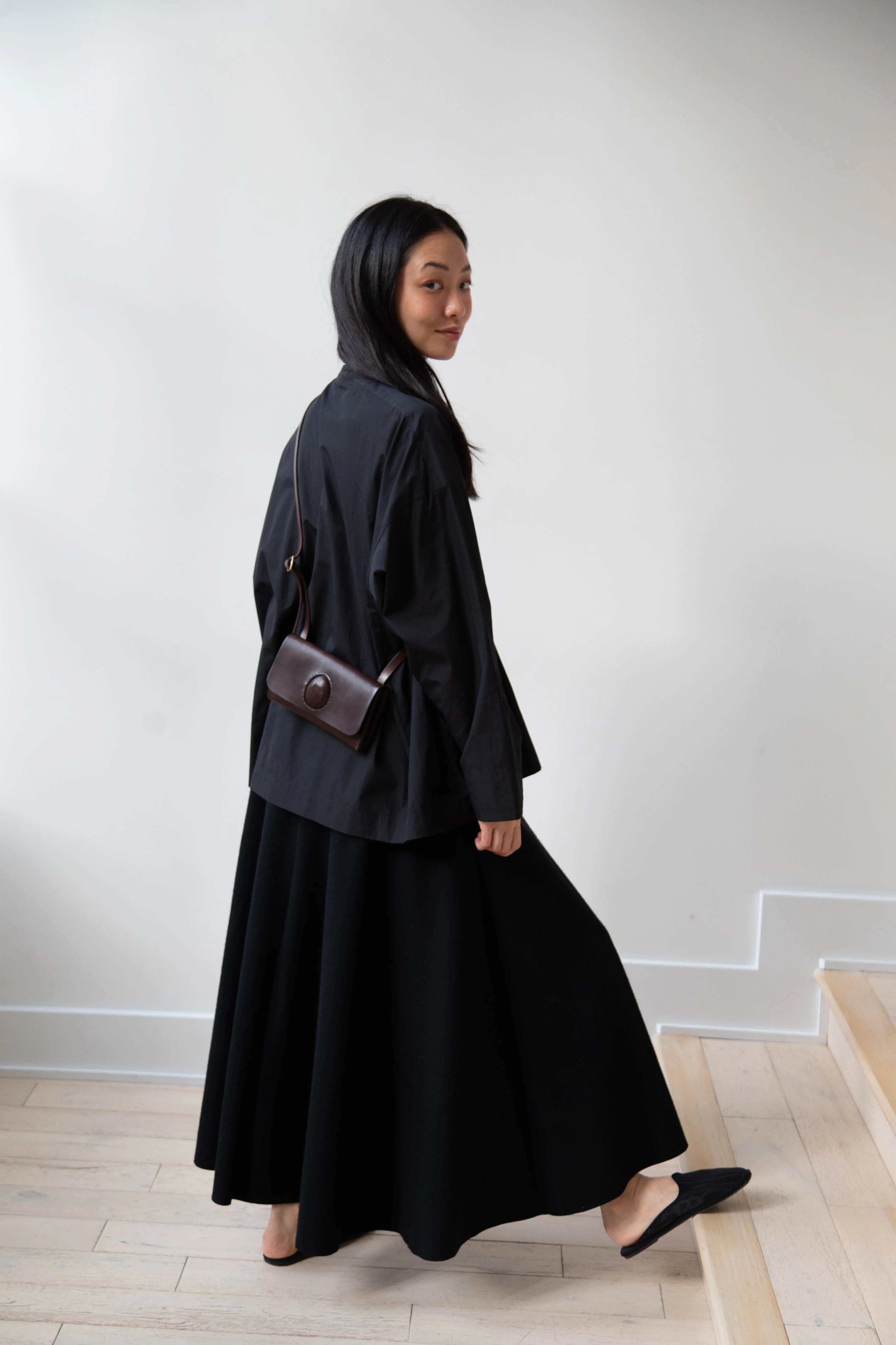 Melete | Enso Mini Shoulder Bag in Dark Brown