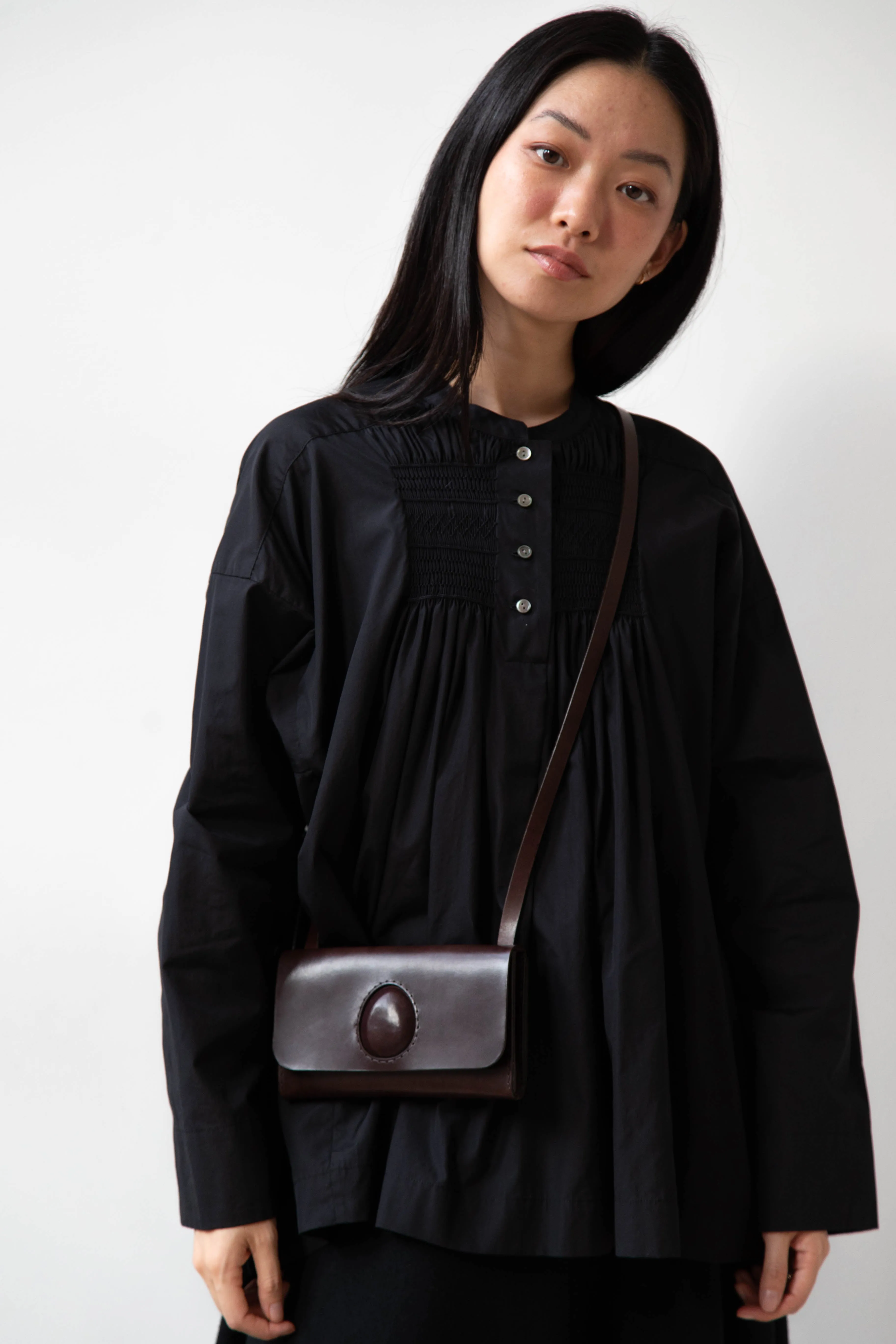 Melete | Enso Mini Shoulder Bag in Dark Brown