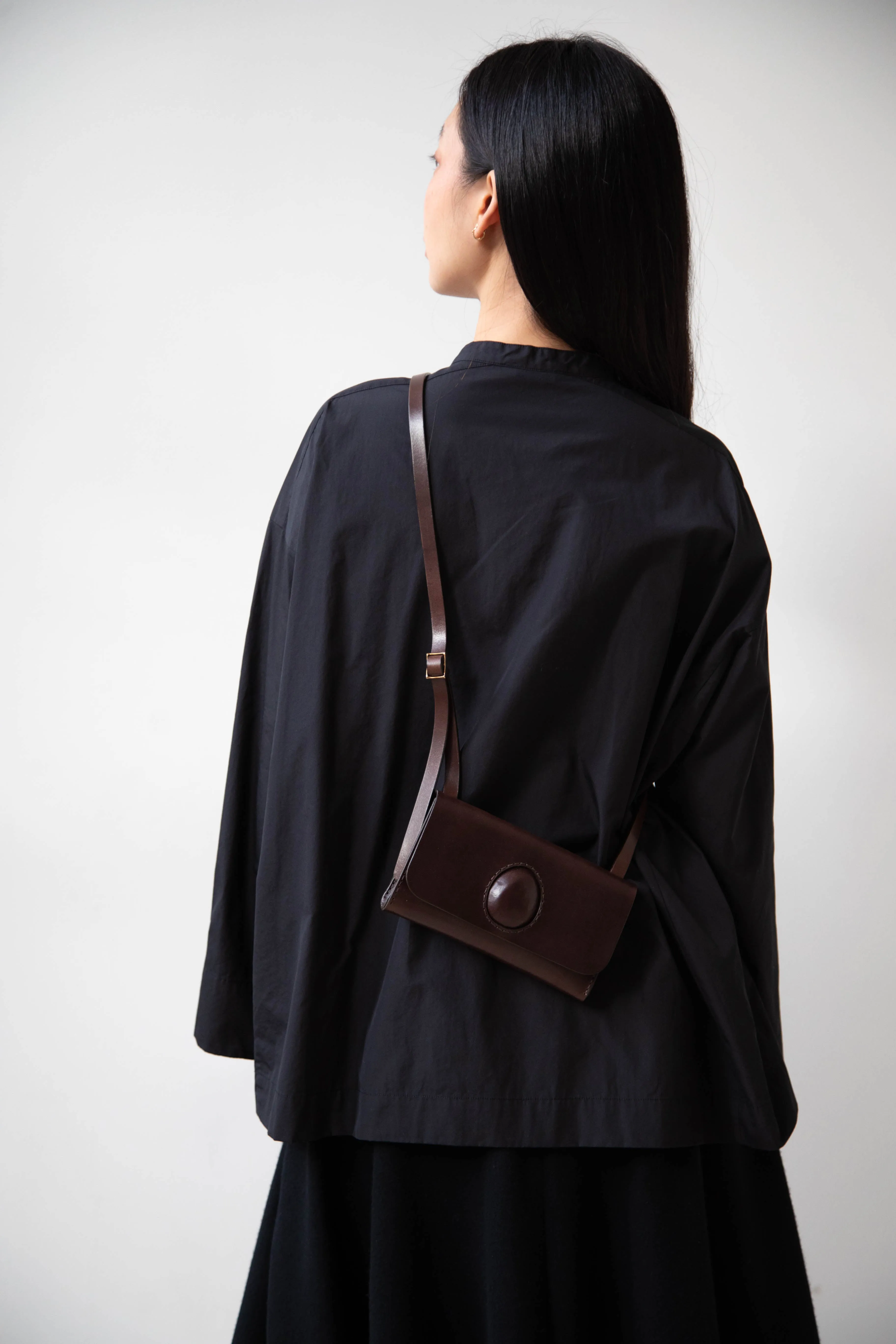 Melete | Enso Mini Shoulder Bag in Dark Brown