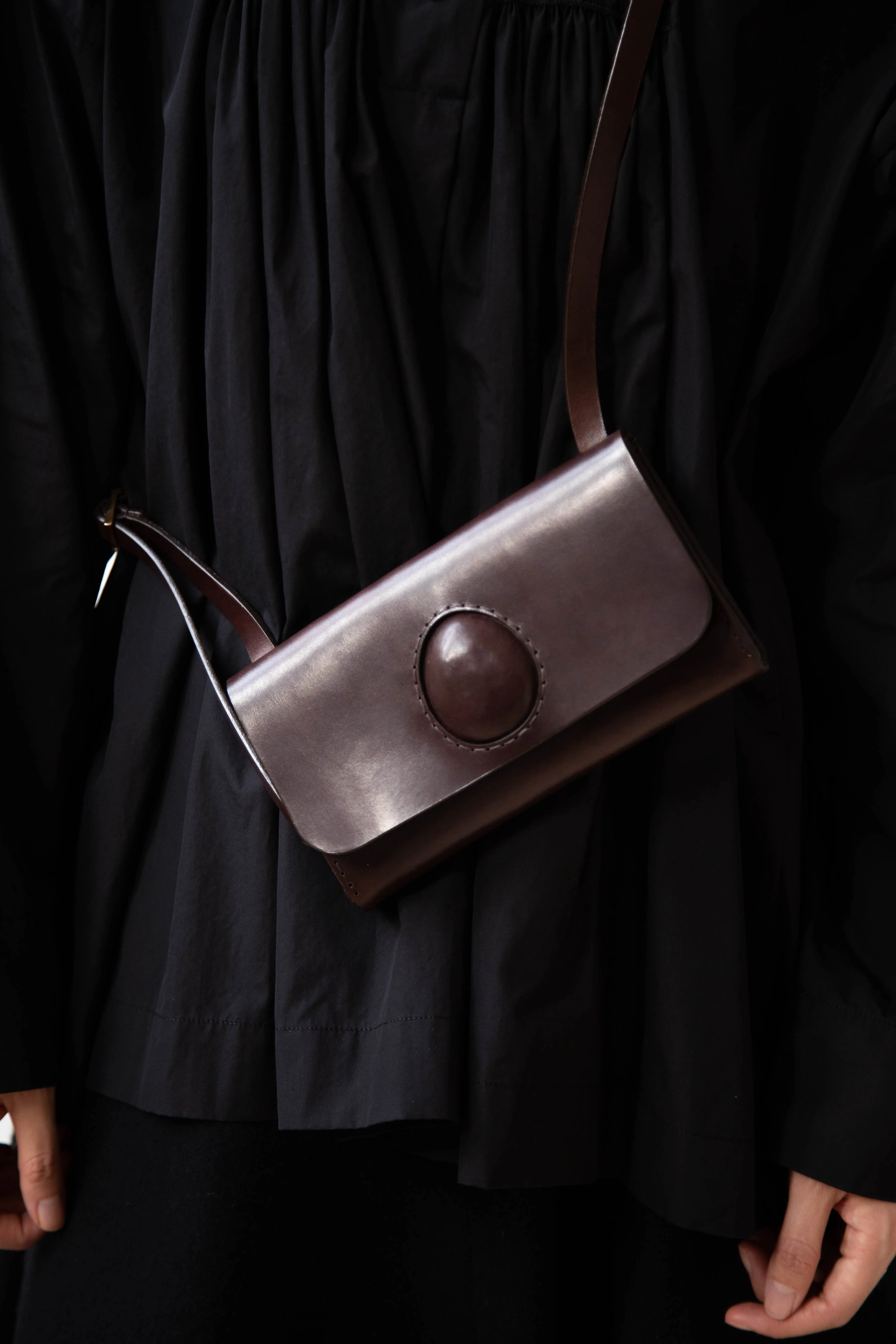 Melete | Enso Mini Shoulder Bag in Dark Brown