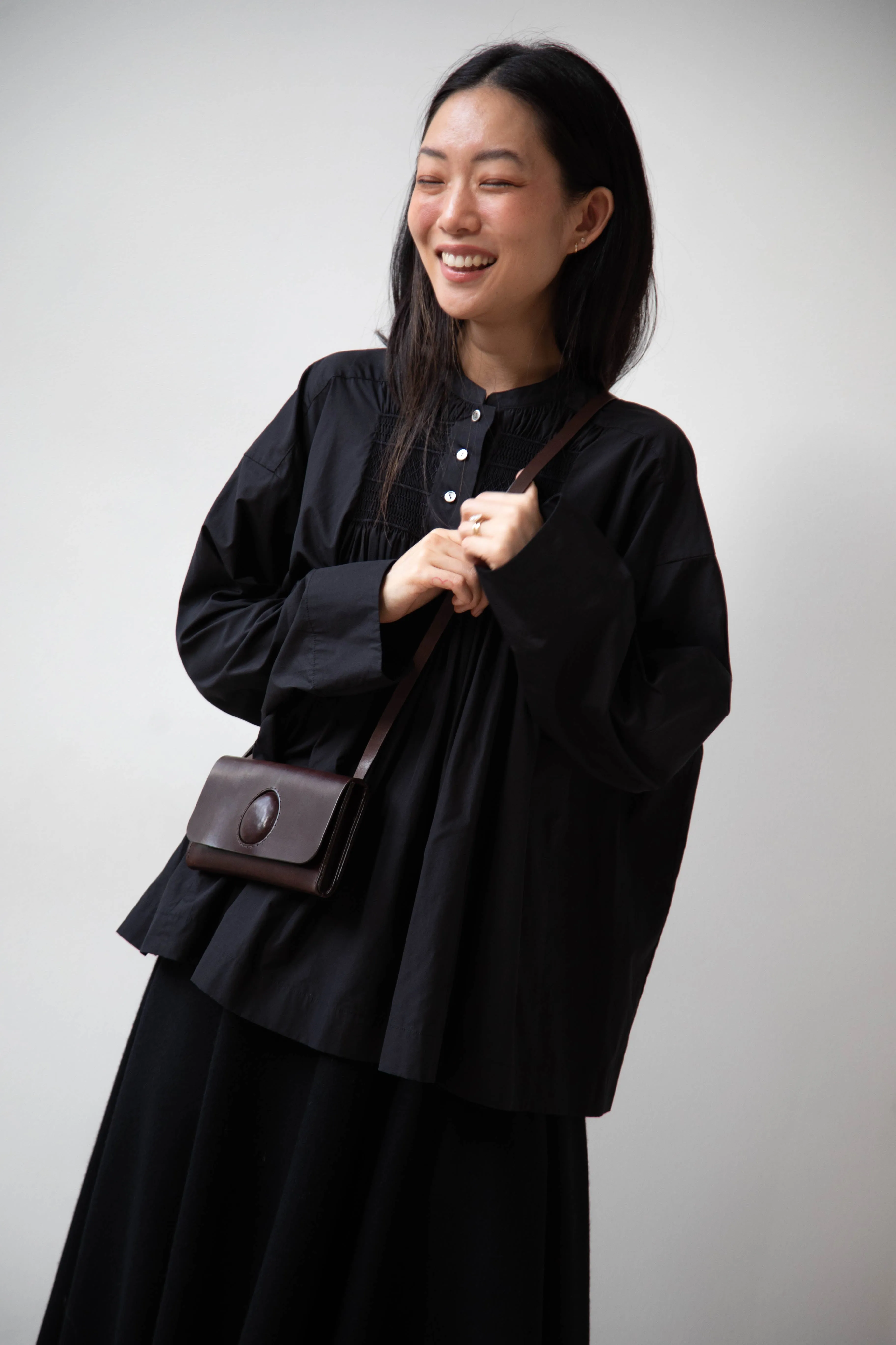 Melete | Enso Mini Shoulder Bag in Dark Brown