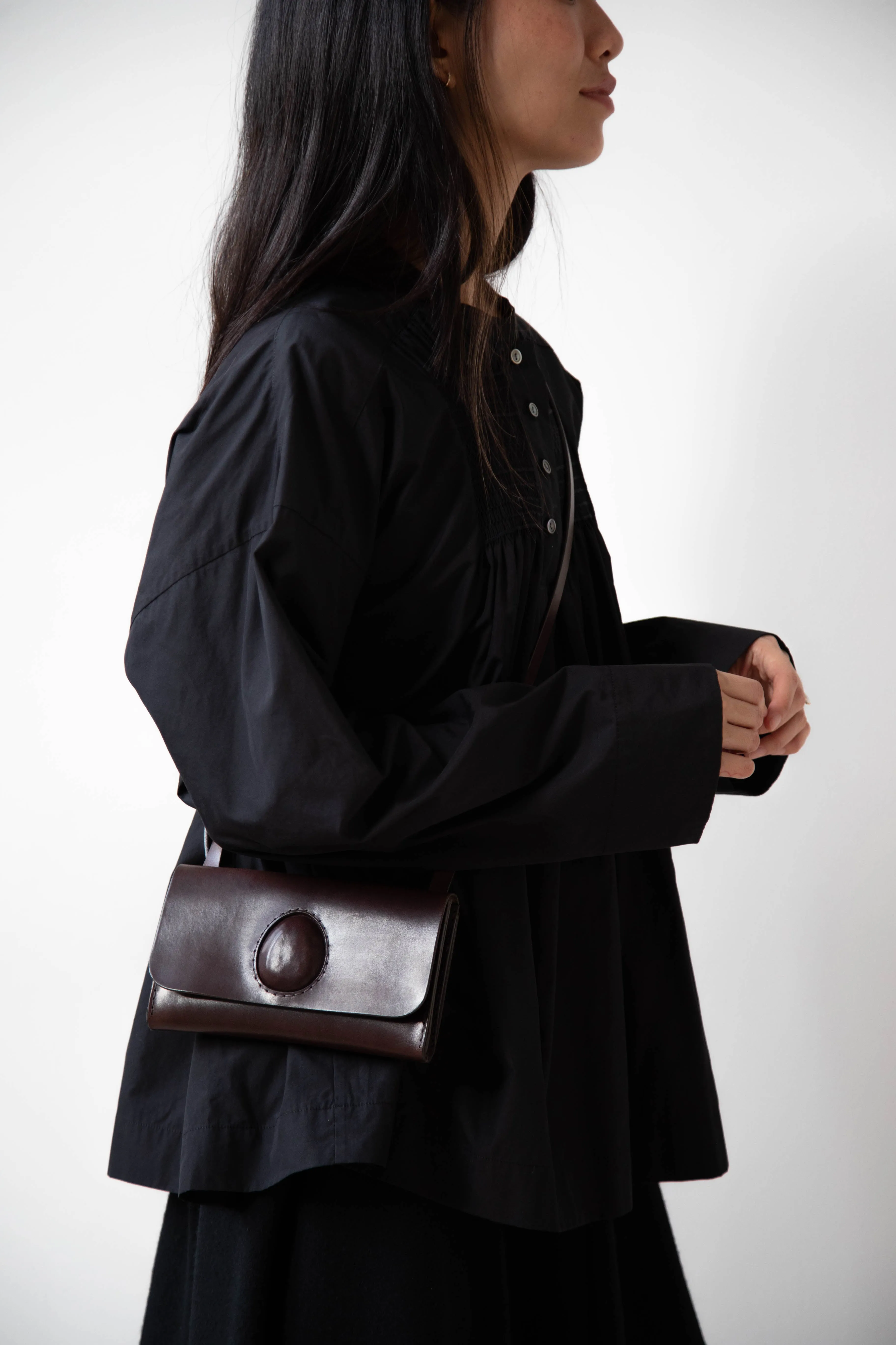 Melete | Enso Mini Shoulder Bag in Dark Brown
