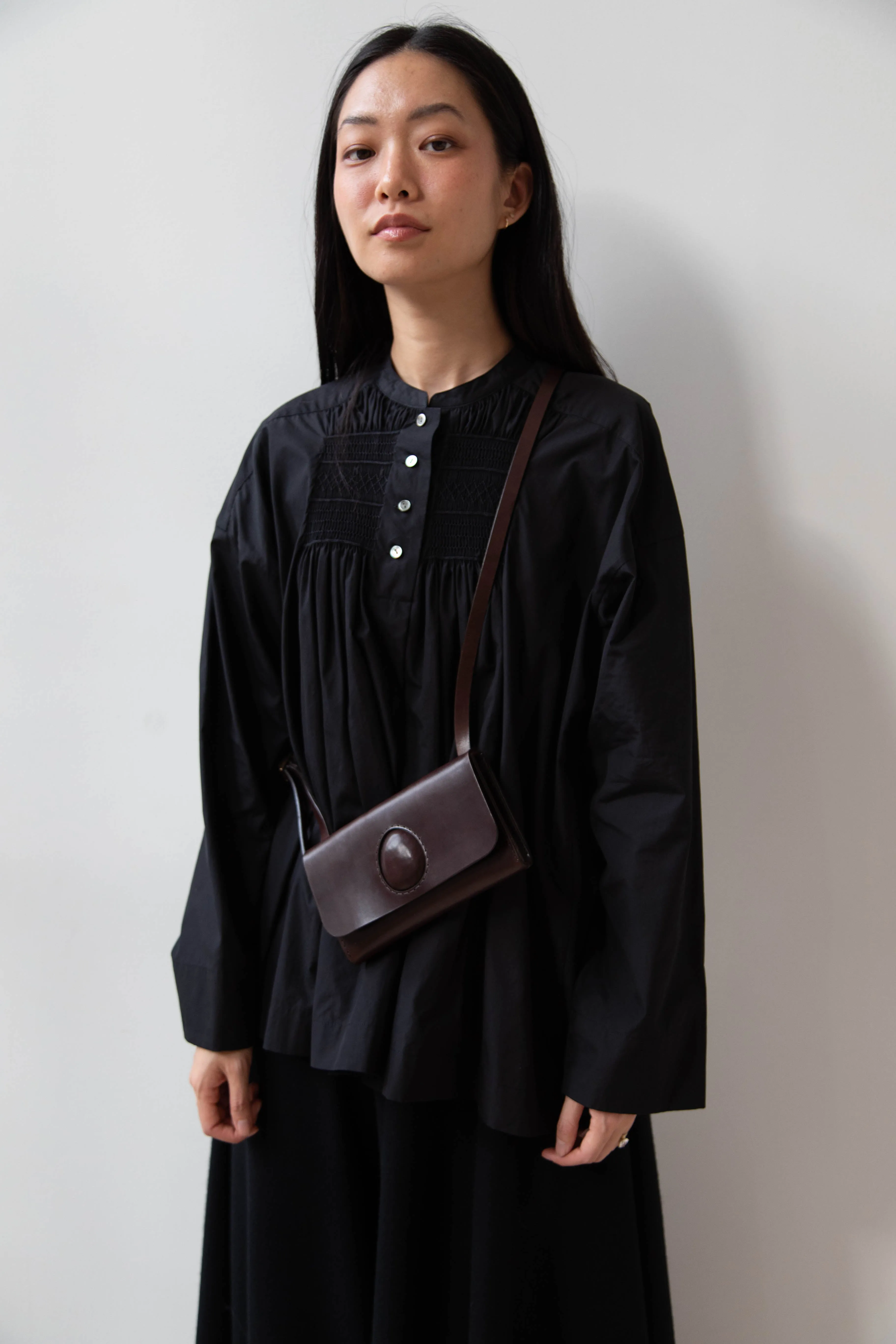 Melete | Enso Mini Shoulder Bag in Dark Brown