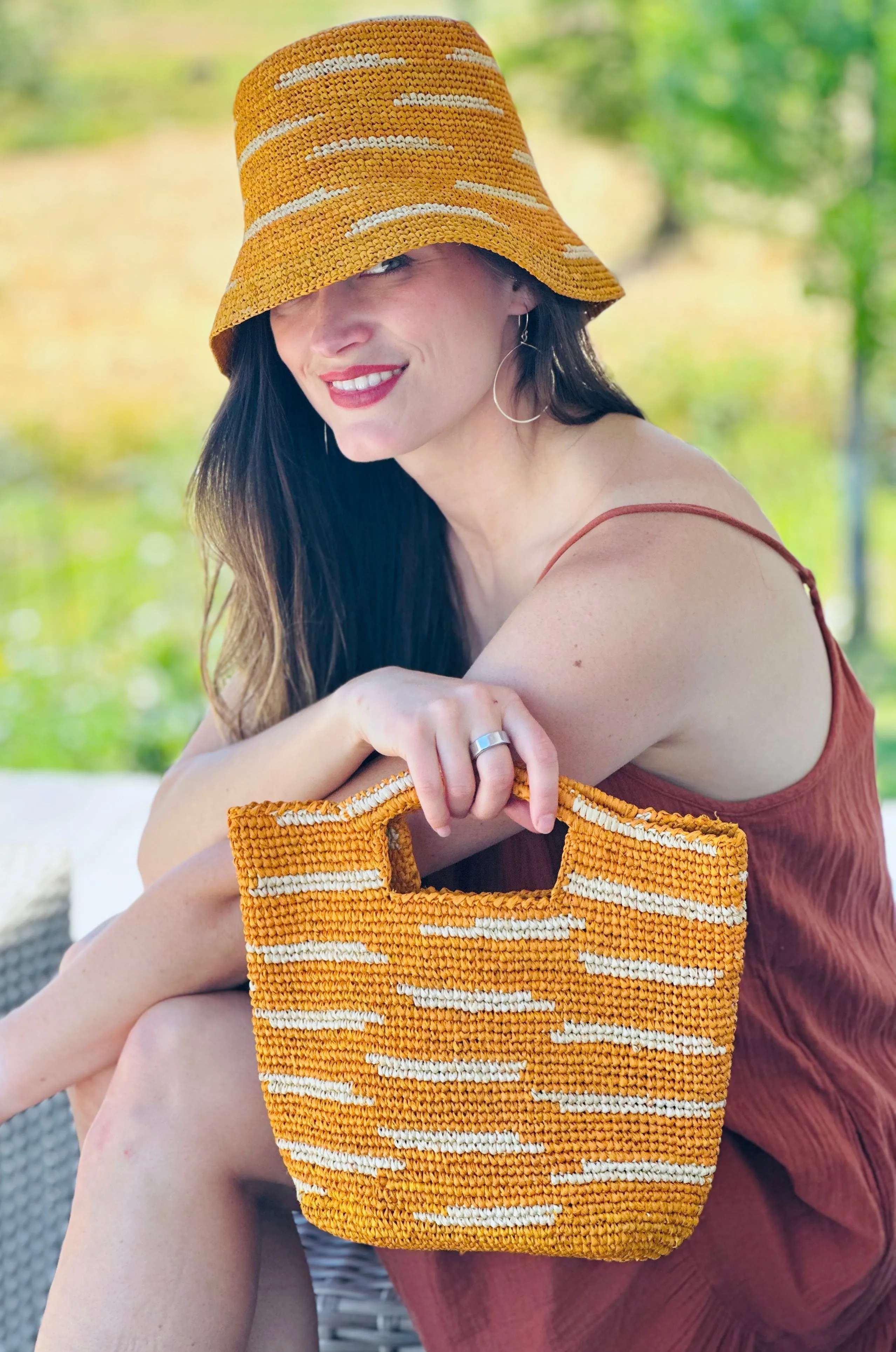 Mini ConCon Crochet Petite Straw Basket