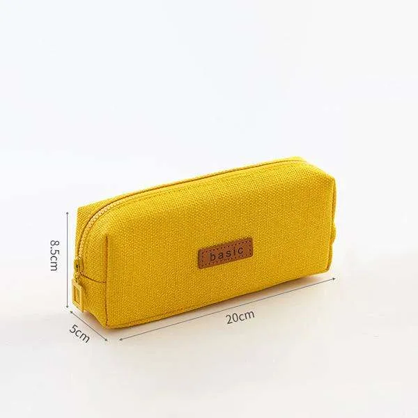 Minimalist Canvas Zipper Pencil Pouch