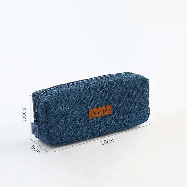 Minimalist Canvas Zipper Pencil Pouch