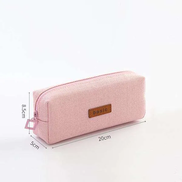 Minimalist Canvas Zipper Pencil Pouch