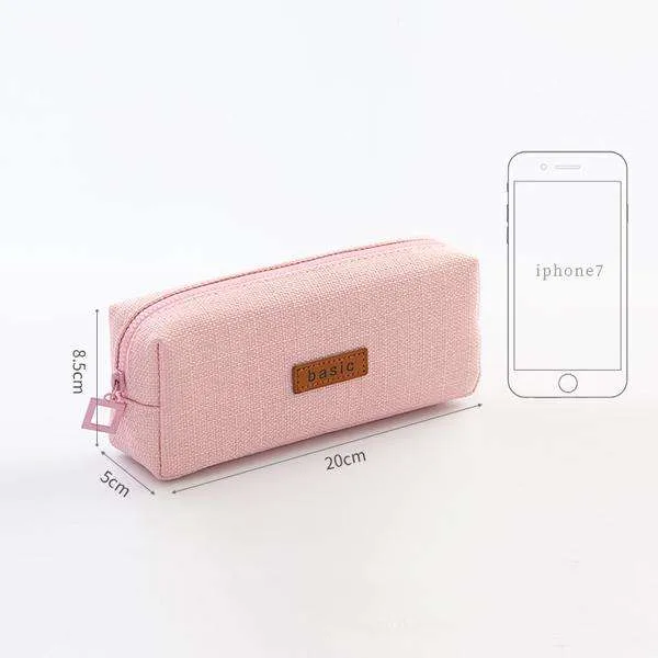 Minimalist Canvas Zipper Pencil Pouch