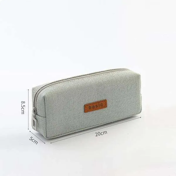 Minimalist Canvas Zipper Pencil Pouch
